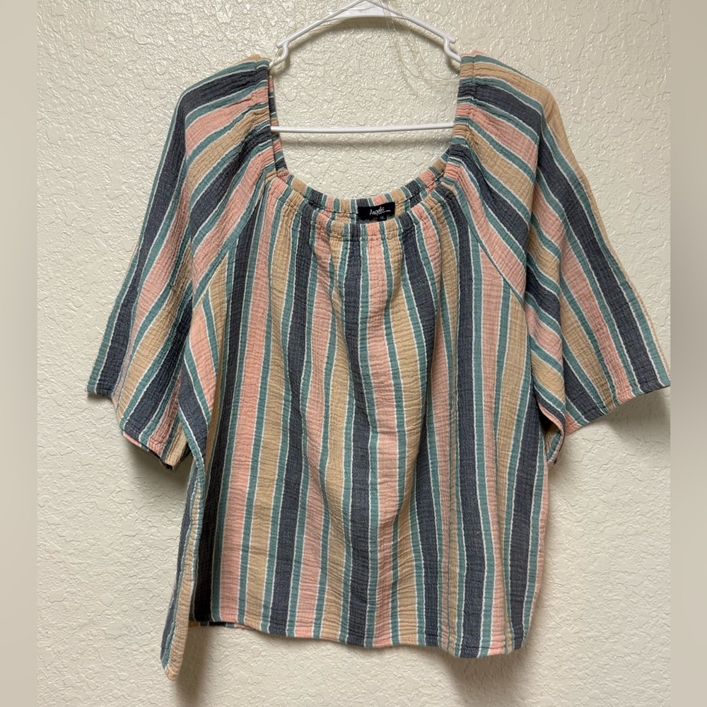 ANGELS Striped Blouse Size 1X